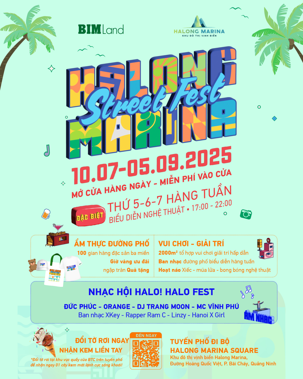 Đi bộ trong ánh đèn rực rỡ, ăn món ngon đường phố, nghe liveband chơi nhạc chill, để con bạn chạy nhảy ở khu vui chơi bên biển… Mùa hè năm nay, Hạ Long có thêm lý do khiến bạn muốn ở lại lâu hơn – Halong Marina Street Fest.