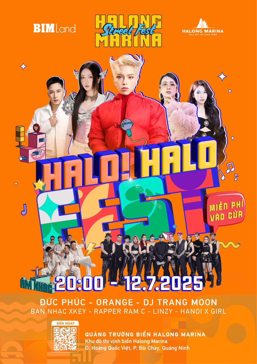 Đại nhạc hội HALO! HALO FEST diễn ra ngày 12/7 với sự tham gia của Đức Phúc, Orange, DJ Trang Moon...